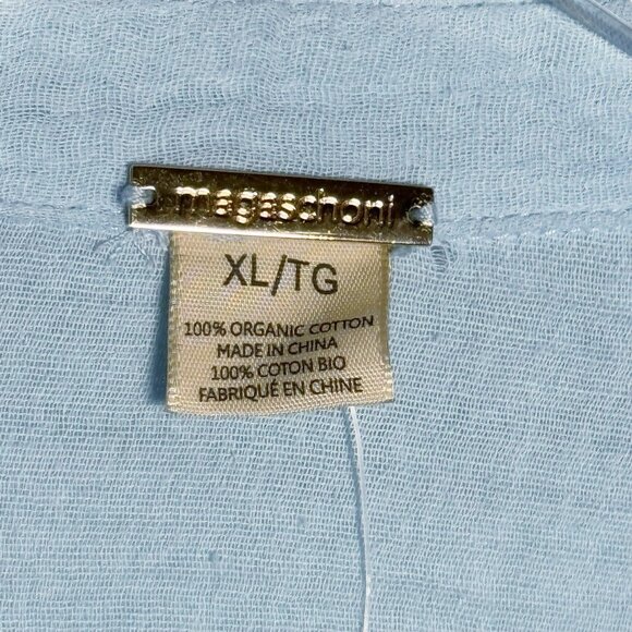Magaschoni size XL Organic Cotton Gauze Button Up Shirt Oversized Light blue NWT - Picture 5 of 10